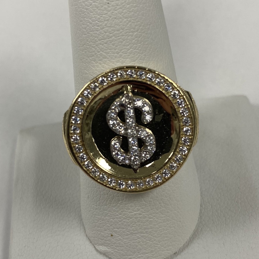 10K Yellow Gold Dollar Sign Ring