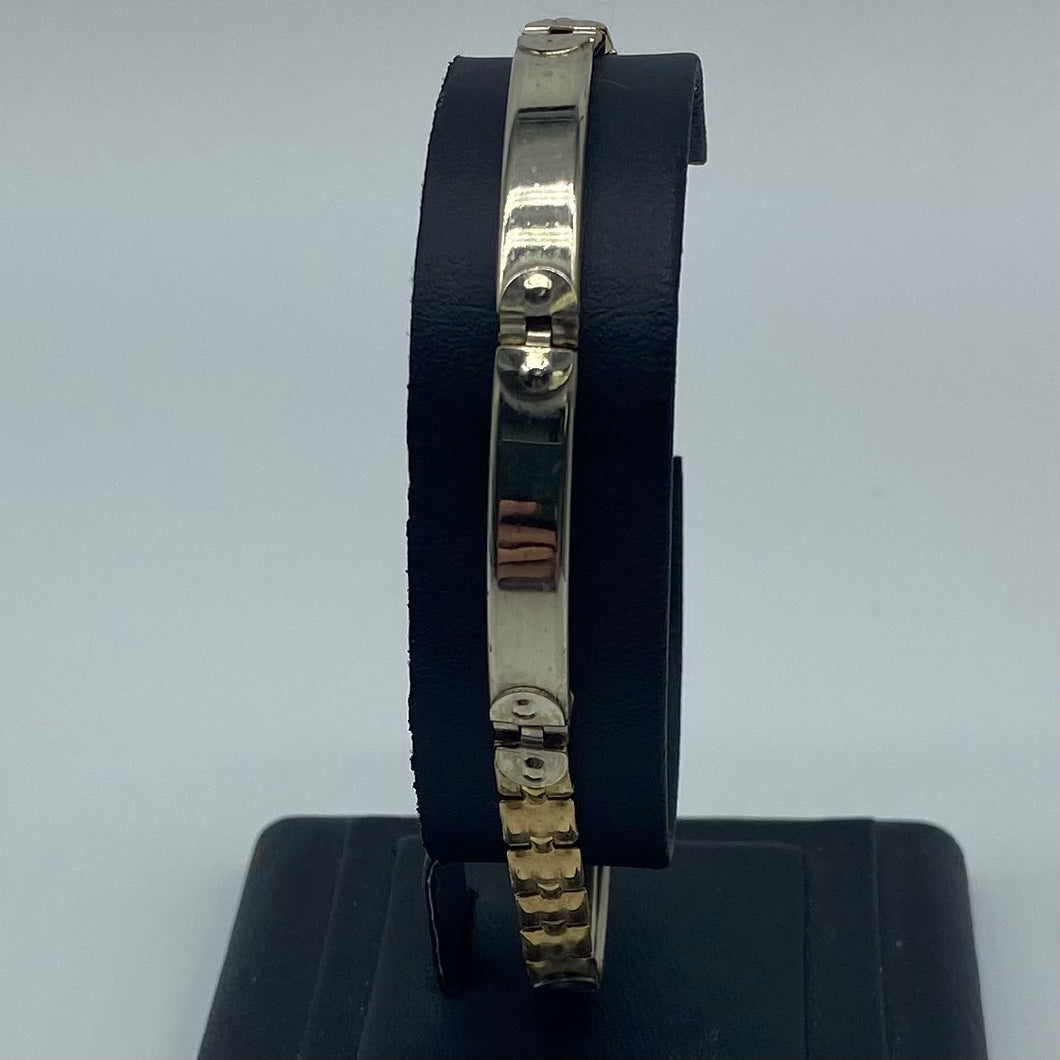 Ladies 10K Two Tone Fancy Link Bracelet