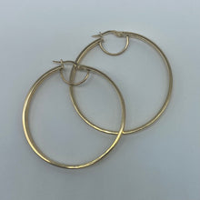 Load image into Gallery viewer, 10K Gold Square Edge Hoop Earrings
