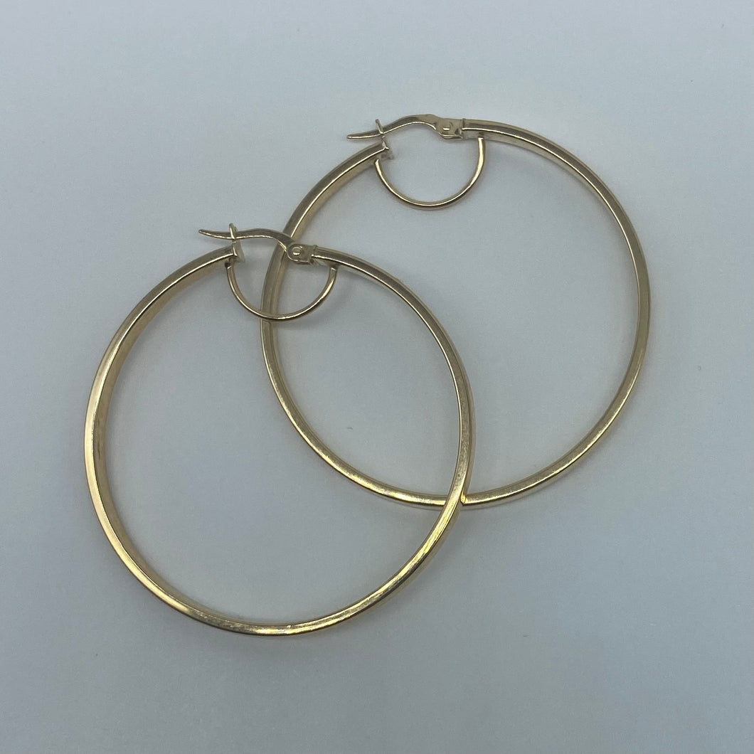 10K Gold Square Edge Hoop Earrings