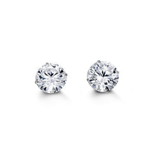 Load image into Gallery viewer, Special Edition 14K Gold 8 mm Round CZ Stud Earrings
