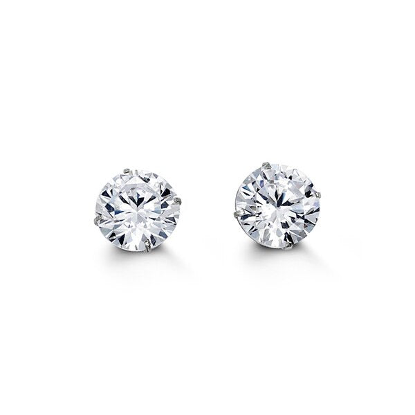 Special Edition 14K Gold 8 mm Round CZ Stud Earrings