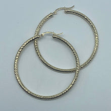 Load image into Gallery viewer, 2&quot; 10K Gold Diamond Cut Hoop Earrings

