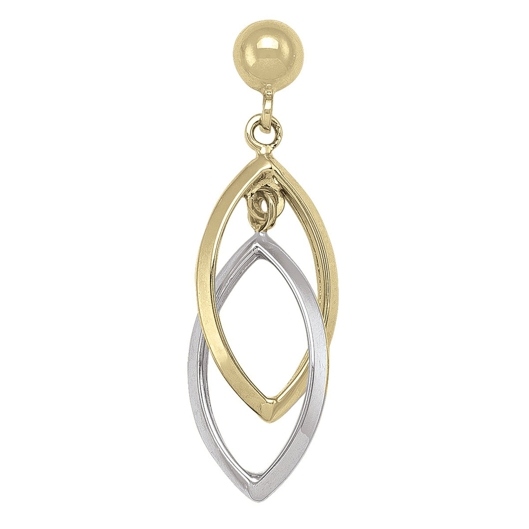 10K gold interlocking Drop Earrings