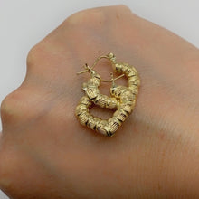 Load image into Gallery viewer, 10K Gold Classic Kids/Teen Bamboo Hoop Earrings
