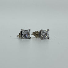 Load image into Gallery viewer, 10K Gold 5.5 mm Princess Cut Cubic Zirconia Stud Earrings
