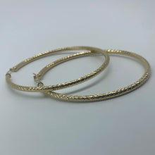Load image into Gallery viewer, X-Large 10K Gold Diamond Cut Hoop Earrings
