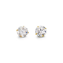 Load image into Gallery viewer, Special Edition 14K Gold 7 mm Round CZ Stud Earrings
