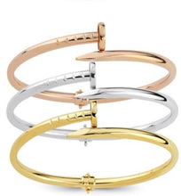 Load image into Gallery viewer, 10K Gold Nail Inspired Bangle

