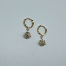 Load image into Gallery viewer, 10K Yellow Gold Dangling Cubic Zirconia Earrings
