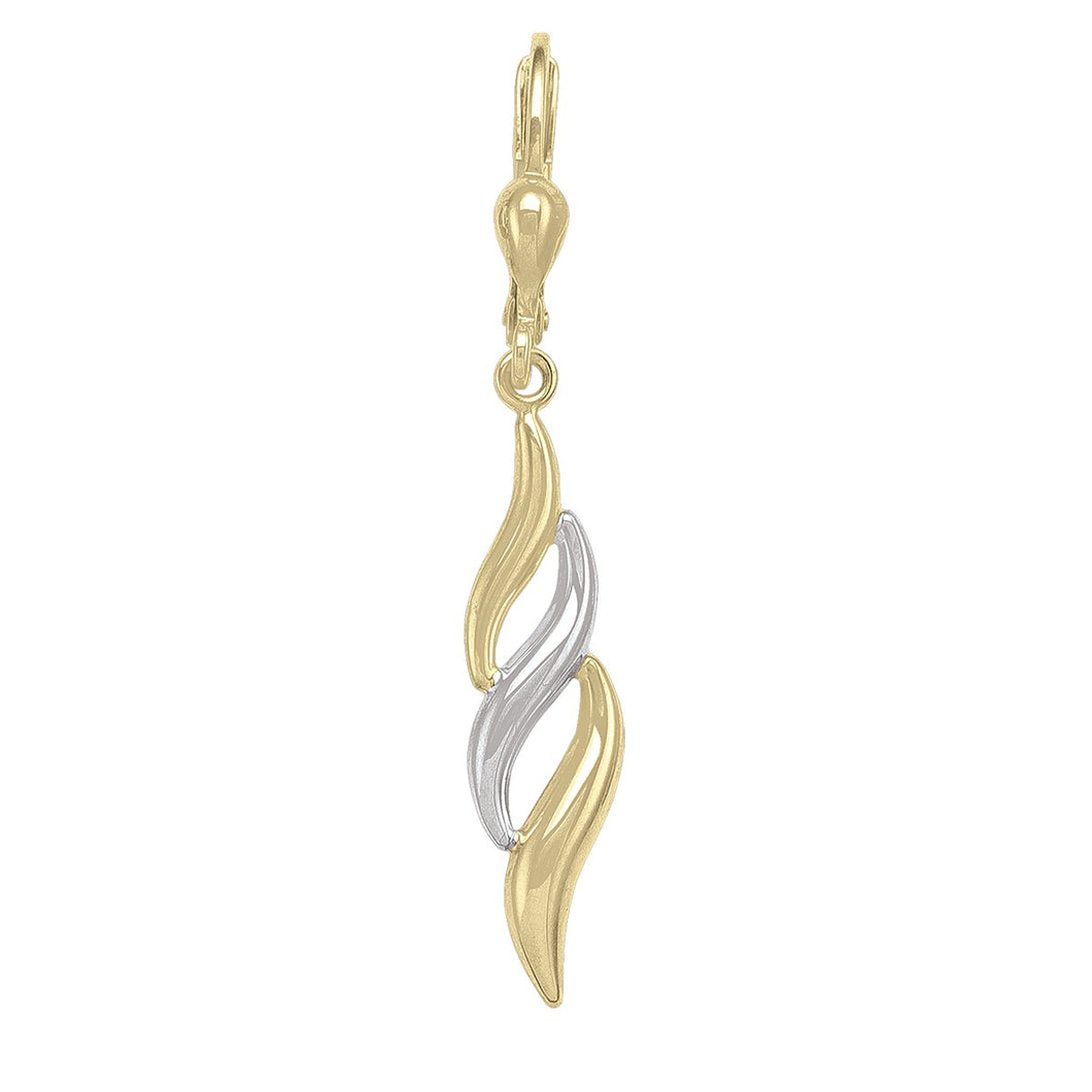 10K Tri-colour gold Drop Earrings