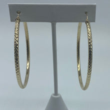 Load image into Gallery viewer, Large 10K Gold Diamond Cut Hoop Earrings
