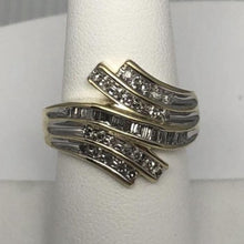 Load image into Gallery viewer, 10K Gold Baguette and Brilliant Cut Diamond Ring
