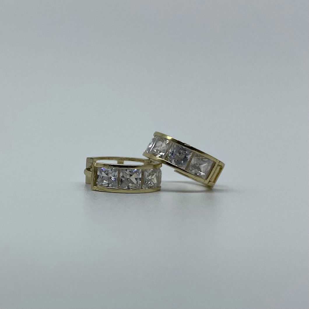 10K Gold Channel Set Huggies