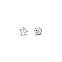 Load image into Gallery viewer, Special Edition 14K Gold 5 mm Round CZ Stud Earrings
