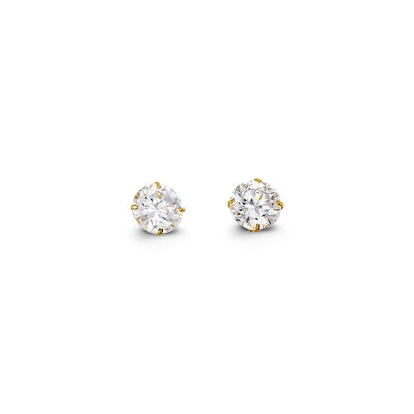 Special Edition 14K Gold 5 mm Round CZ Stud Earrings