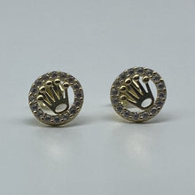 Load image into Gallery viewer, 10K Crown Cubic Zirconia Stud Earrings
