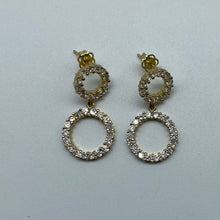 Load image into Gallery viewer, 10K Yellow Gold Stud Halo Earrings
