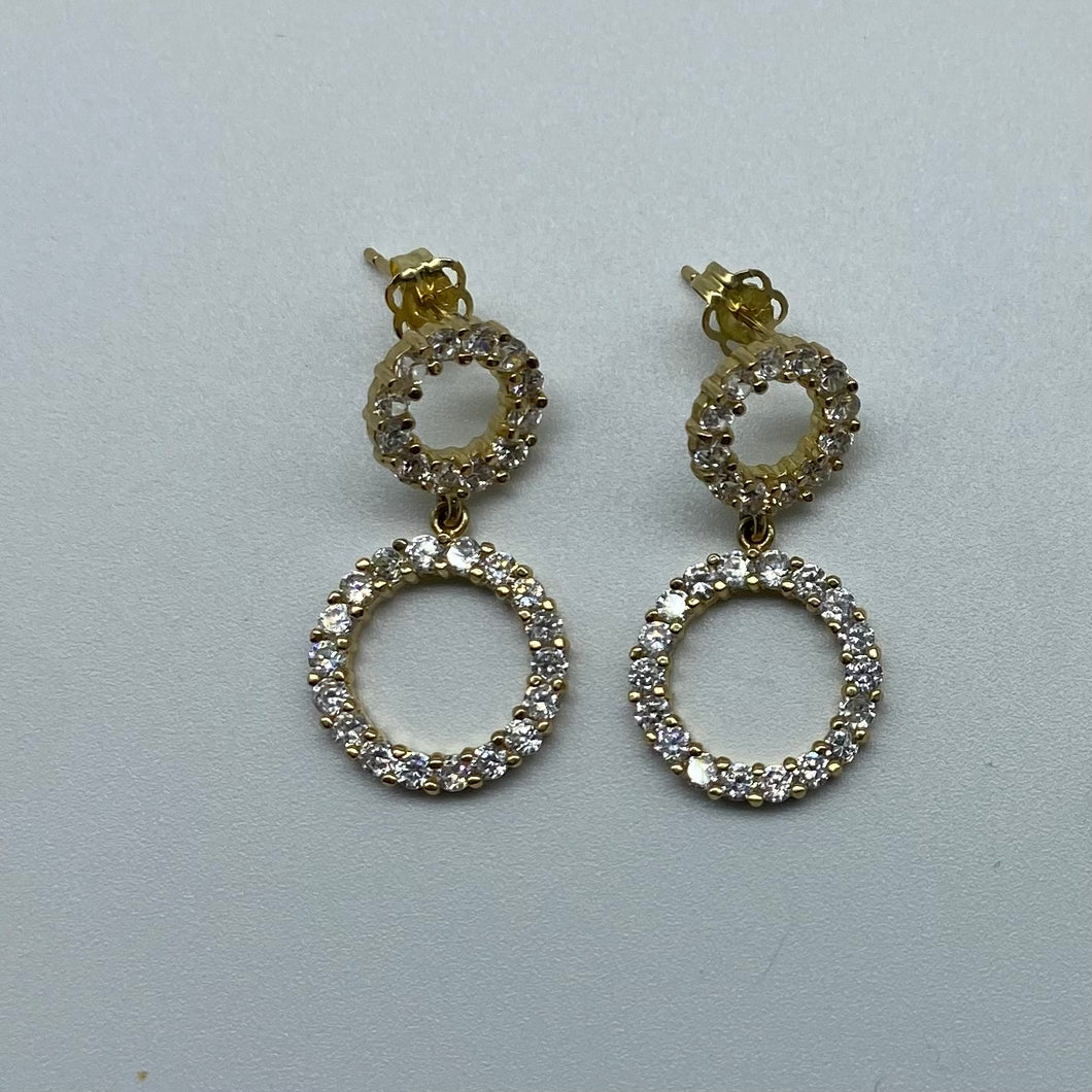 10K Yellow Gold Stud Halo Earrings
