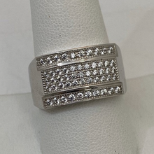 Load image into Gallery viewer, 10K White Gold Cubic Zirconia Signet Ring
