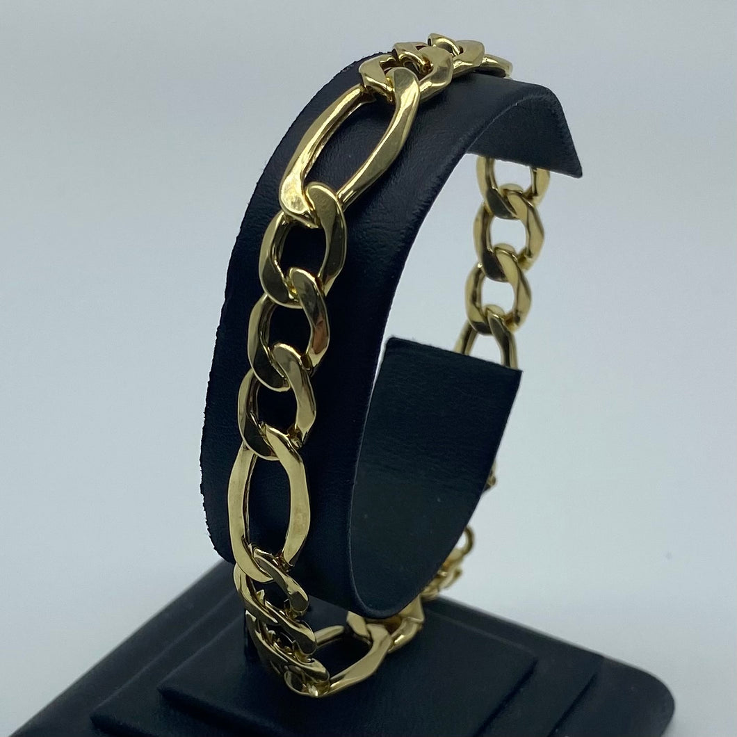 Mens 10K figaro link bracelet
