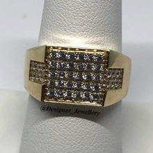 Load image into Gallery viewer, 10K Gold Cubic Zirconia Signet Ring
