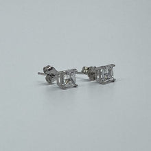 Load image into Gallery viewer, 10K Gold 4.4 mm Princess Cut Cubic Zirconia Stud Earrings
