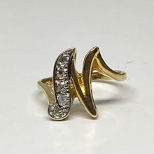 Load image into Gallery viewer, 10K Gold Diamond Initial Ring
