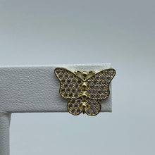 Load image into Gallery viewer, 10K Gold Cubic Zirconia Butterfly Studs Earrings
