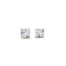Load image into Gallery viewer, Special Edition 14K Gold 5 mm Square CZ Stud Earrings

