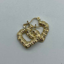Load image into Gallery viewer, 10K Gold Classic Kids/Teen Bamboo Hoop Earrings
