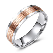 Load image into Gallery viewer, 10K White and Rose Gold Wedding Band

