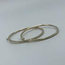 Load image into Gallery viewer, Large 10K Gold Diamond Cut Hoop Earrings
