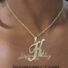 Load image into Gallery viewer, Diamond Cut Initial Rope Necklace
