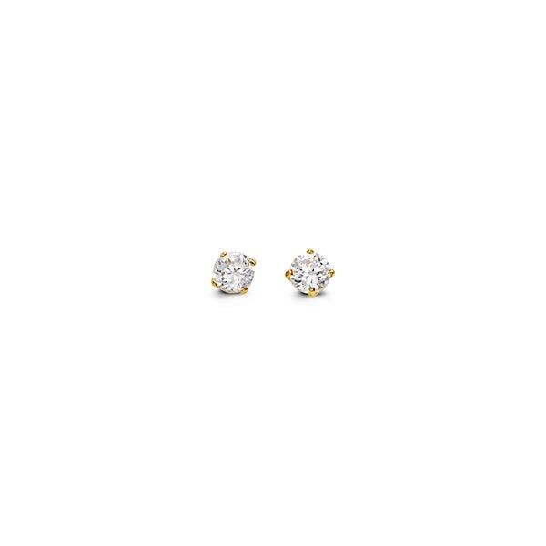 Special Edition 14K Gold 3 mm Round CZ Stud Earrings