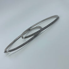 Load image into Gallery viewer, 2.76&quot; 10K White Gold Cubic Zirconia Hoop Earrings
