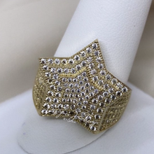 Load image into Gallery viewer, 10K Gold Cubic Zirconia Triple Tier Star Ring
