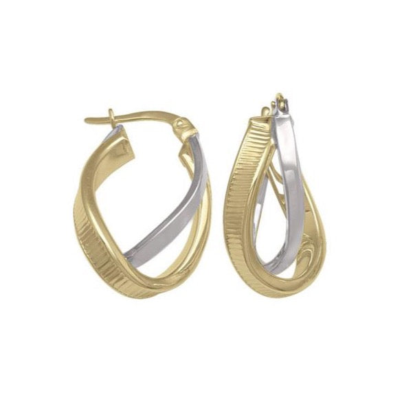 14K Gold Two Tone Fancy Earrings