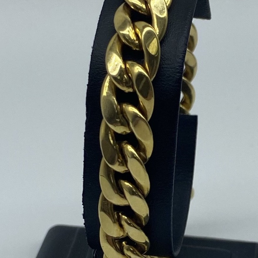 Mens 10K Gold 9.6 mm Miami Cuban Link Bracelet