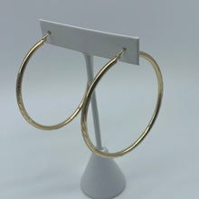 Load image into Gallery viewer, Medium 10K Gold Frosted Diamond Cut Hoop Earrings
