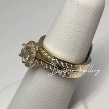 Load image into Gallery viewer, 10K Gold Brilliant Cut Cubic Zirconia Halo Bridal Ring
