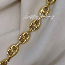 Load image into Gallery viewer, 10K Gold Puffed Marine Link Bracelet/Anklet/Chain
