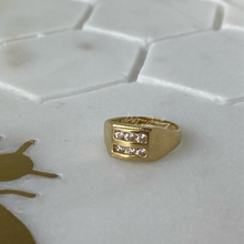 Load image into Gallery viewer, Baby 10K Gold CZ Signet Ring
