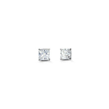 Load image into Gallery viewer, Special Edition 14K Gold 4 mm Square CZ Stud Earrings
