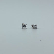 Load image into Gallery viewer, 10K Gold 4.4 mm Princess Cut Cubic Zirconia Stud Earrings
