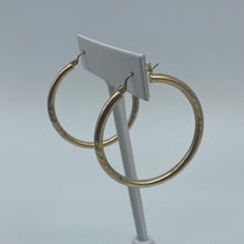 Load image into Gallery viewer, 1.54&quot; 10K Gold Diamond Cut Leaf Hoop Earrings
