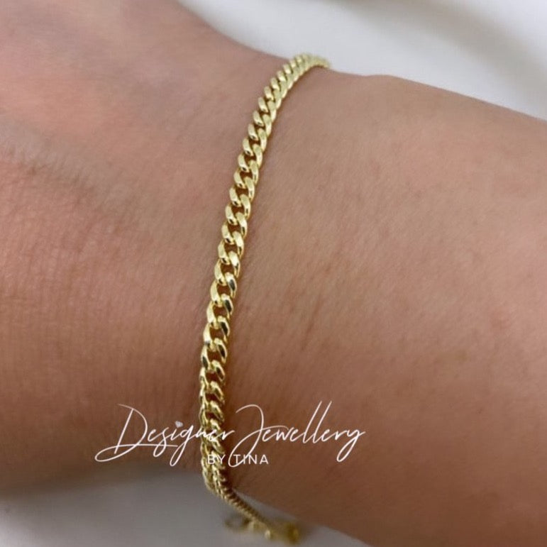 10K Gold Puffed Miami Cuban Link Bracelet