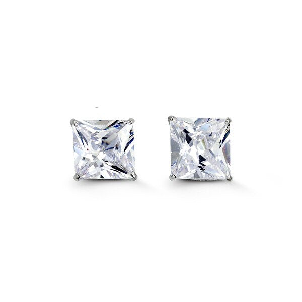 Special Edition 14K Gold 8 mm Square CZ Stud Earrings