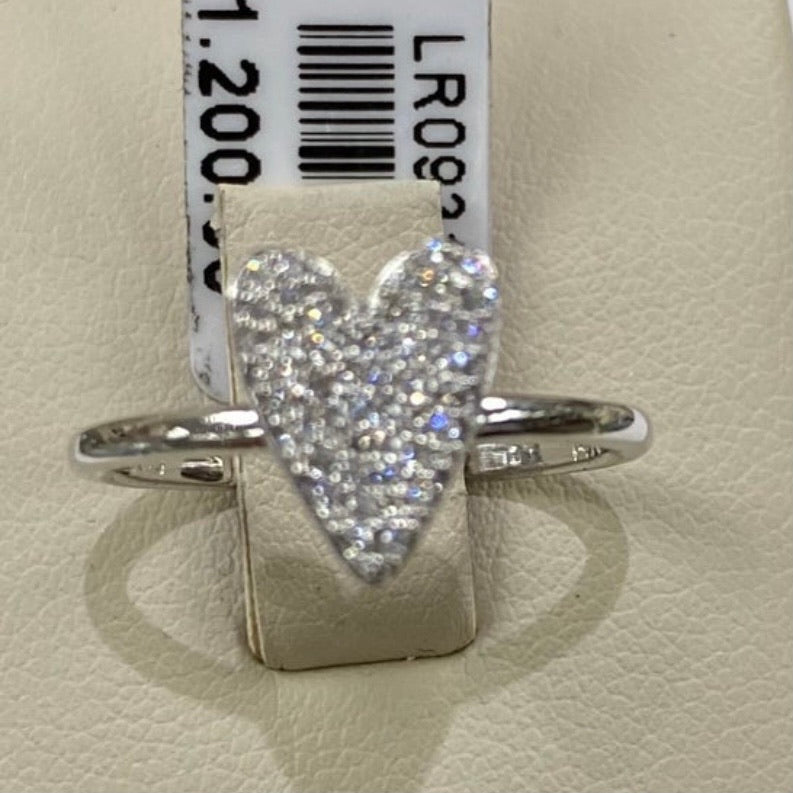 14K Gold Diamond Heart Ring