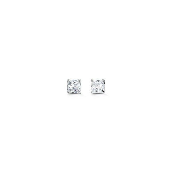 Special Edition 14K Gold 3 mm Square CZ Stud Earrings